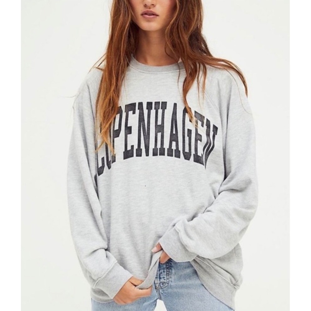Free People Retro Brand Copenhagen Classic Crew Sweatshirt Size Small - Picture 1 of 7